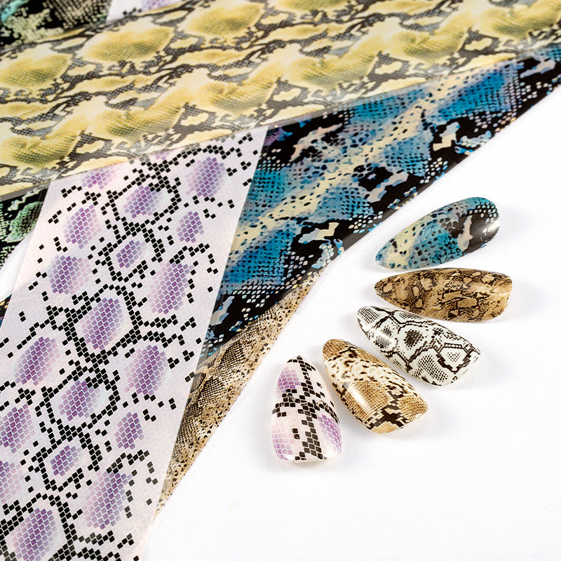 Snake Skin Nail Art 10pcs Foil Set