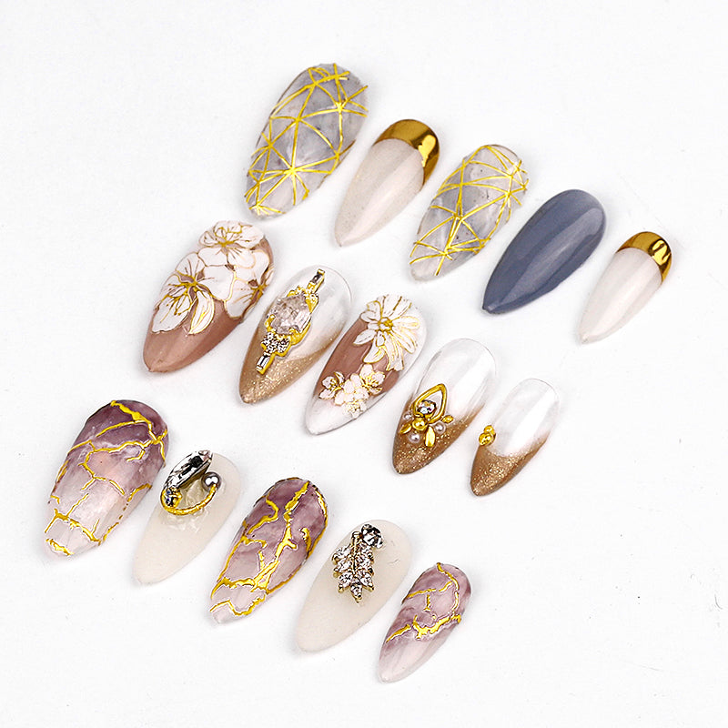 Geometric Leaves Flower Abstract Nail Art Sticker