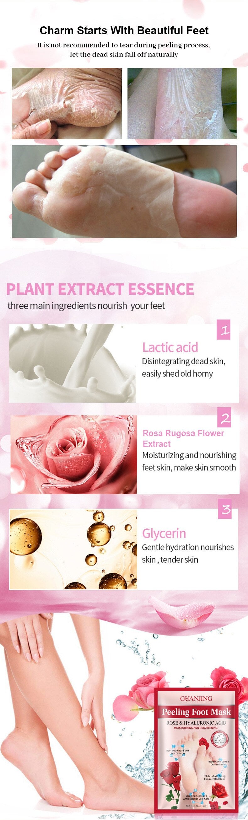 Rose Smoothing Foot Peel