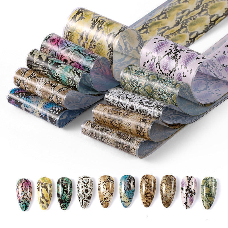 Snake Skin Nail Art 10pcs Foil Set