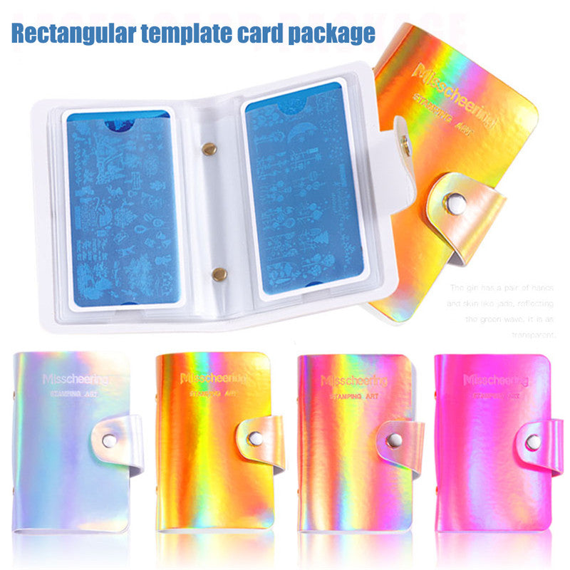 20 slots Holographic Nail Art Stamping Plates Empty Template Case