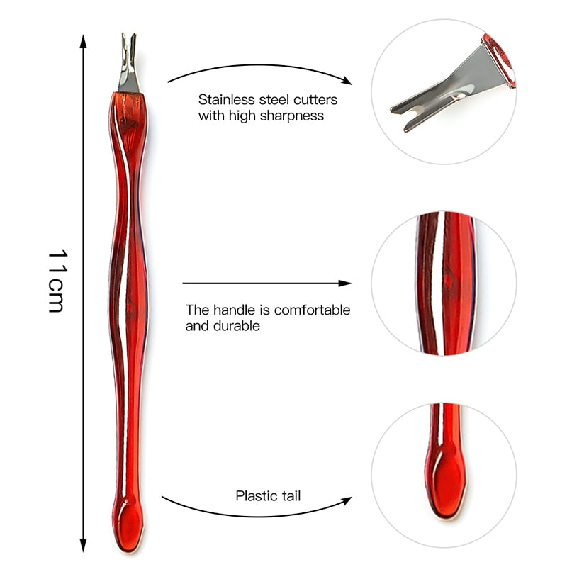 Nail Dead Skin Remove Cuticle Fork - Brown