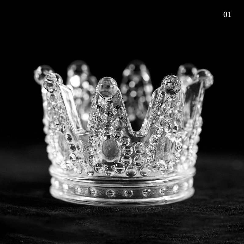 Crystal Crown Brush Holder Prop Nail Liquid Container