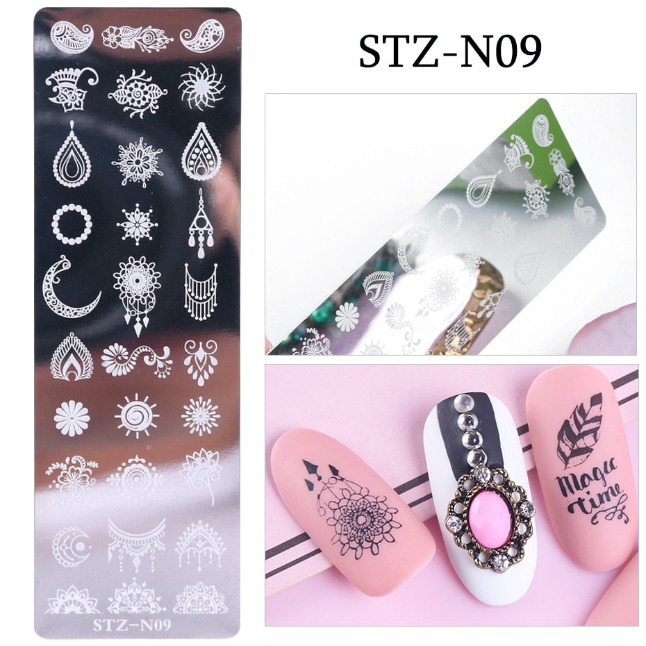STZN09 Aztec Moon Paisley Stamping Plate