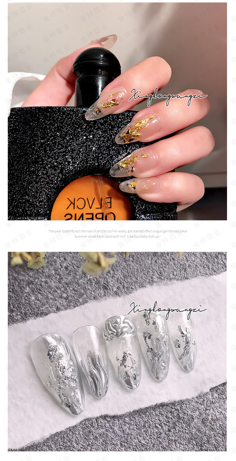 White Net Silver Foil Nail Mesh Net Foil Nail Art