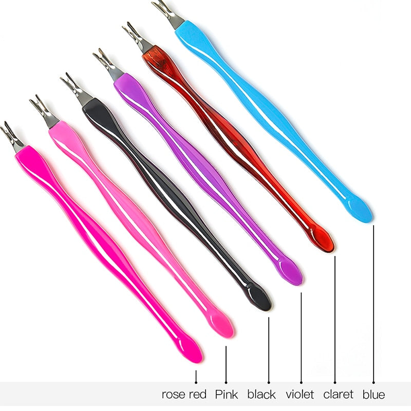 Nail Dead Skin Remove Cuticle Fork - Pink