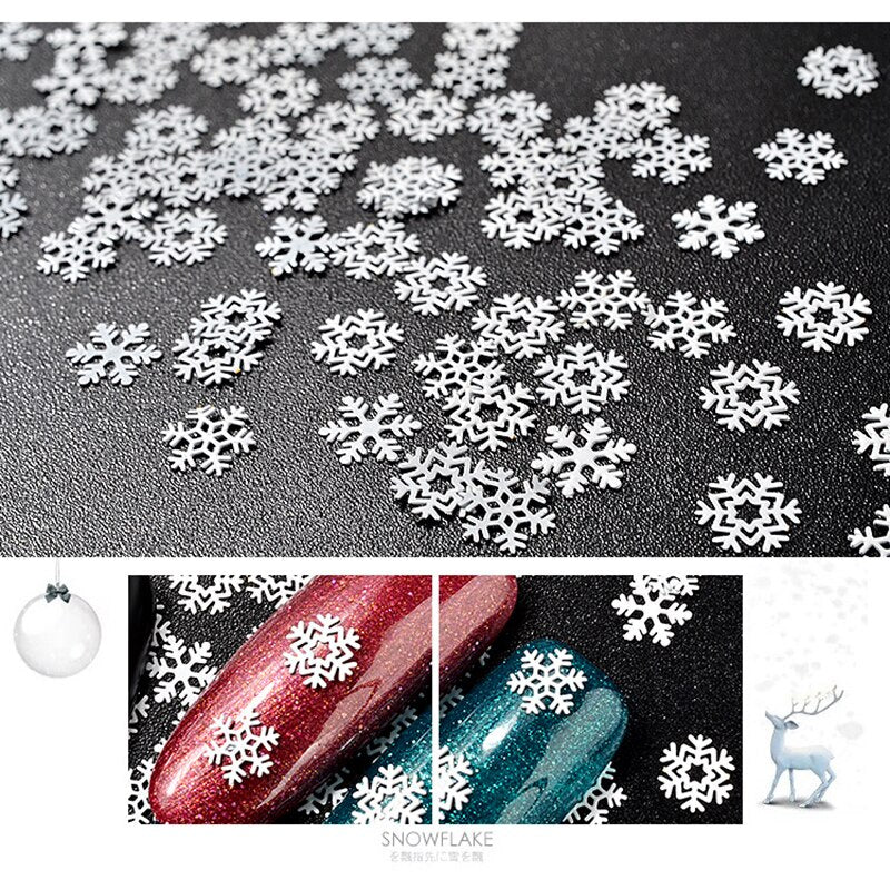 White Christmas Snowflake Nail Art Decoration