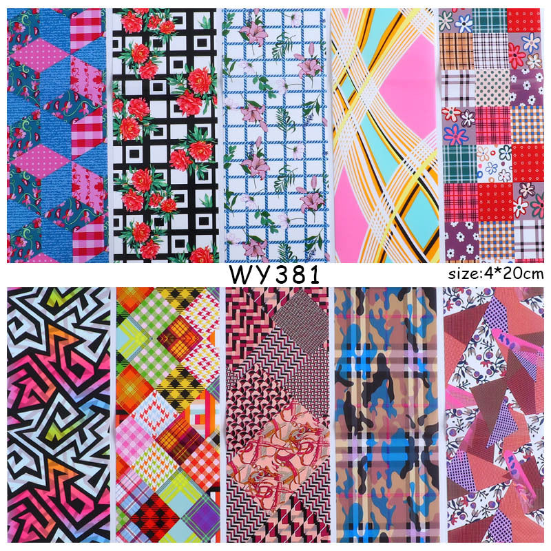 Geometric Flowers Cameo Nail Art Foil Set Box