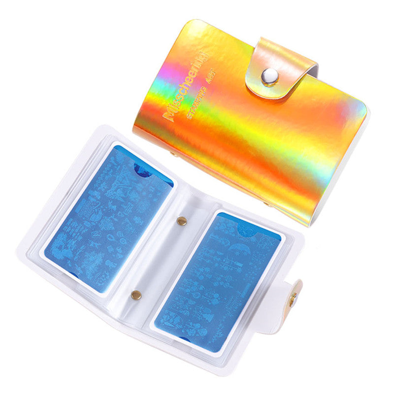 20 slots Holographic Nail Art Stamping Plates Empty Template Case