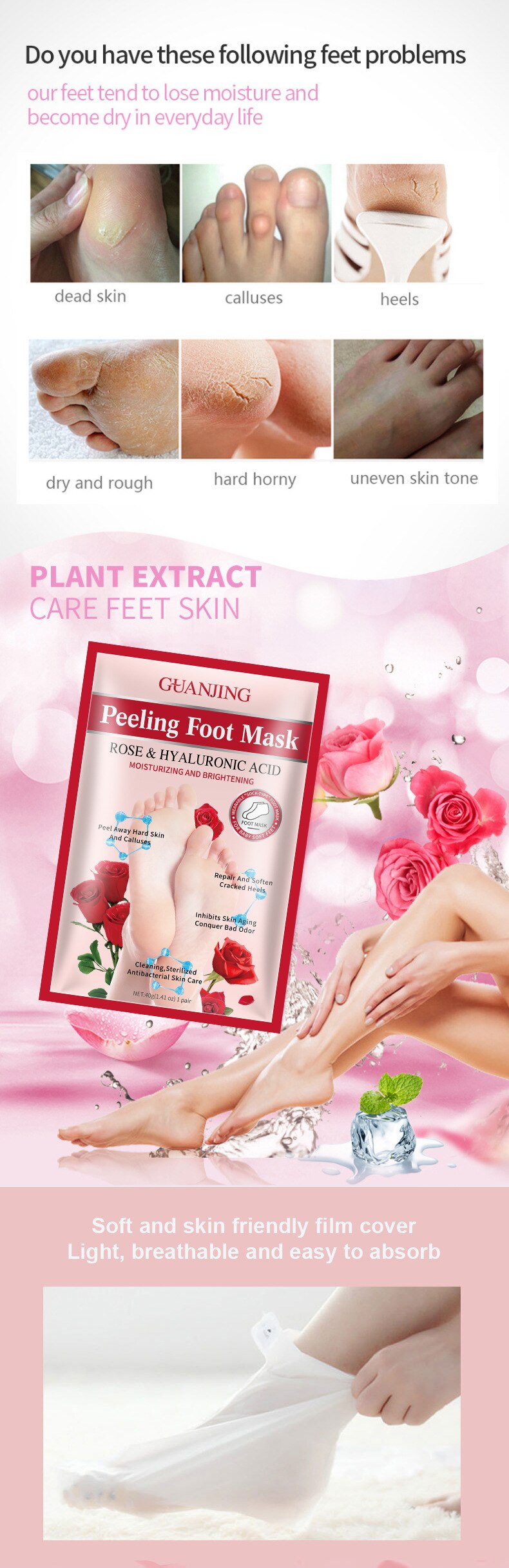 Rose Smoothing Foot Peel