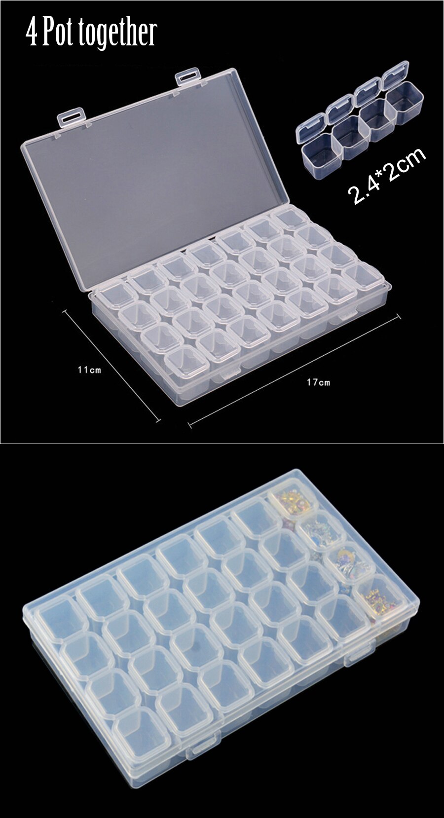 Plastic Empty Storage Case Boxes Manicure Tools Jewellery
