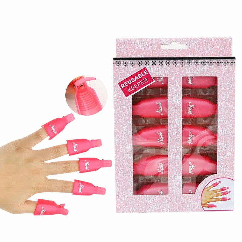 Plastic Acrylic Nail Art Soak Off Cap Clip UV Gel Polish Remover Wrap Tool