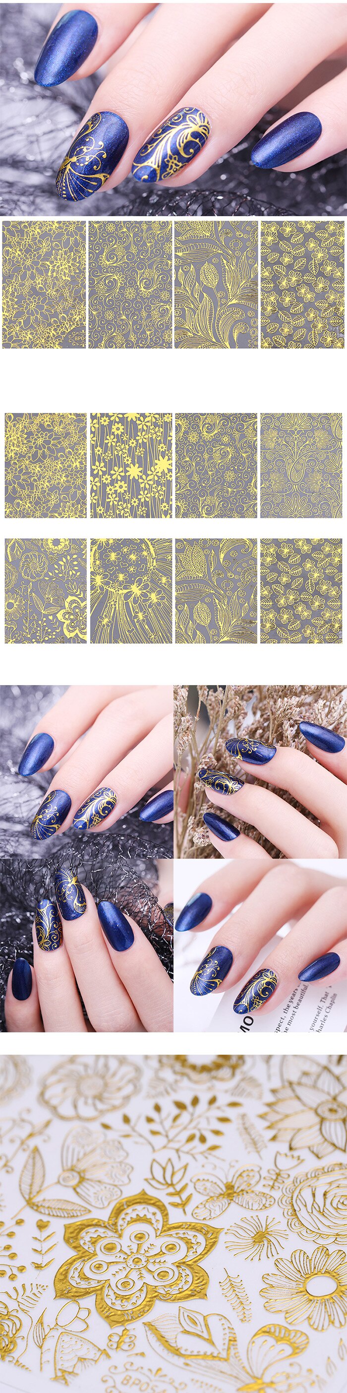 3D Embos Geometric Nail Art Sticker