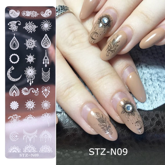 STZN09 Aztec Moon Paisley Stamping Plate