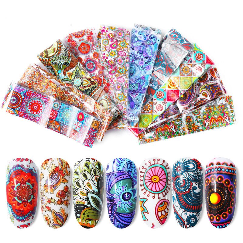 Paisley Mandala Bohemian Foil Nail Transfer