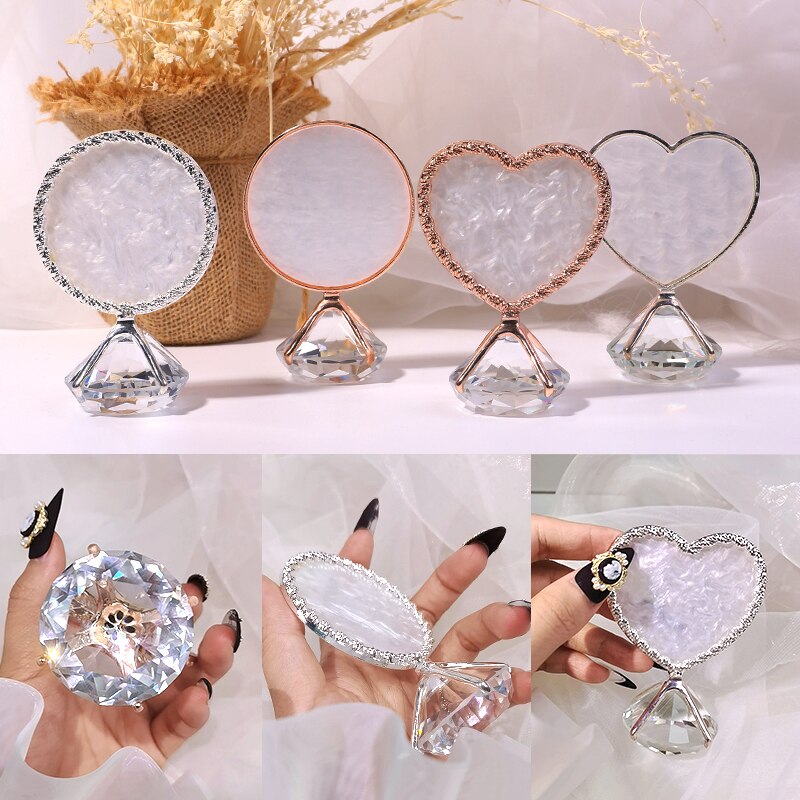 Crystal Heart Diamond Base Nail Art Mixing Plate and Display Holder