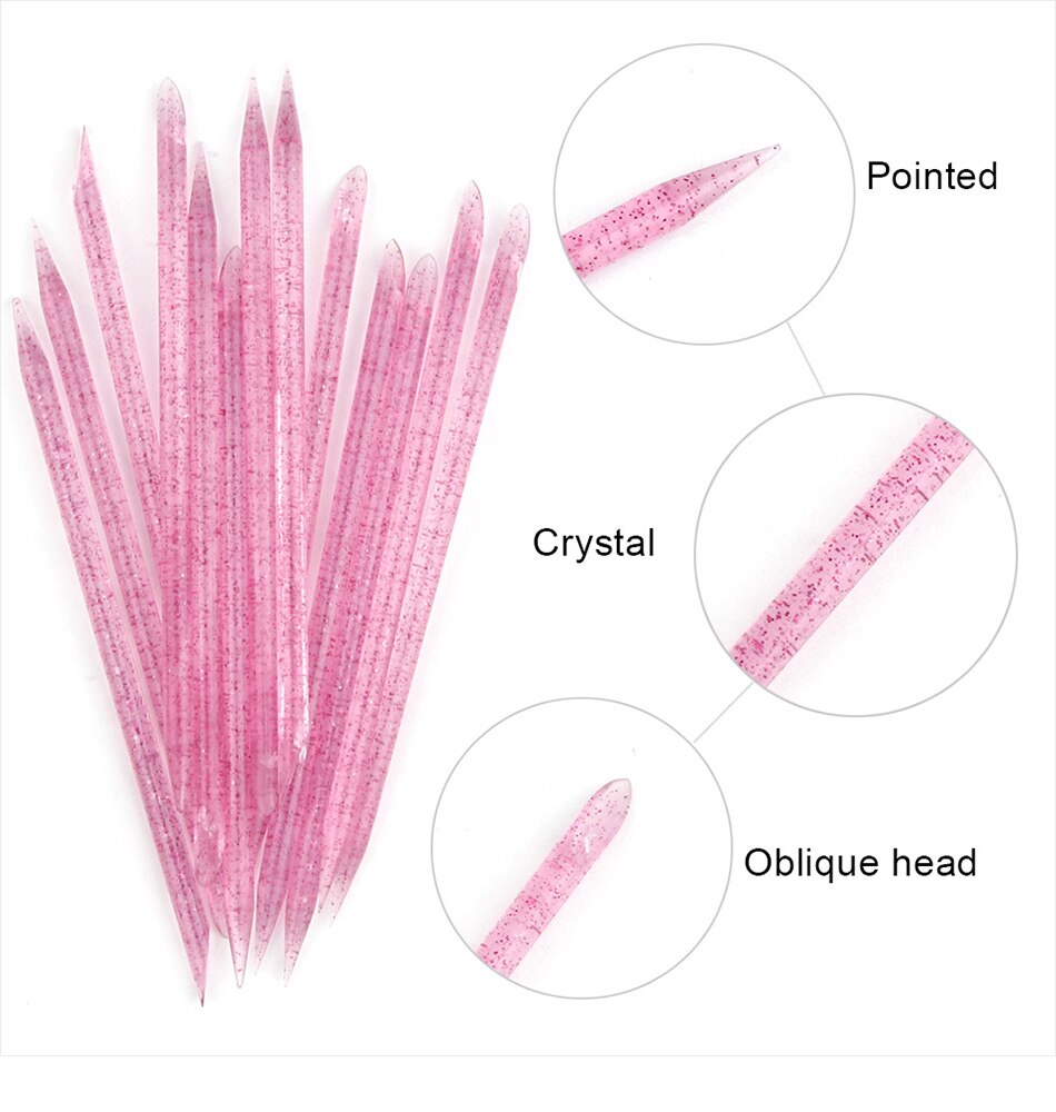 Reusable Double-head Crystal Cuticle Pusher Cuticle Removal Tool