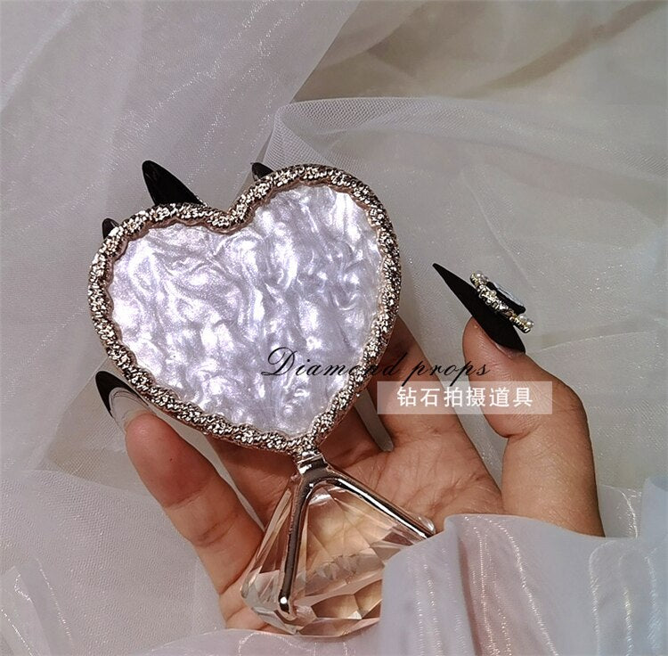 Crystal Heart Diamond Base Nail Art Mixing Plate and Display Holder