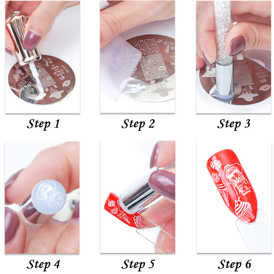 Jelly Silicone French Crystal Handle Nail Art Stamper