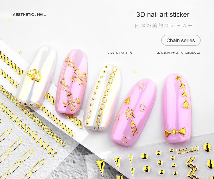 Rivet 3D Embos Geometric Nail Art Sticker