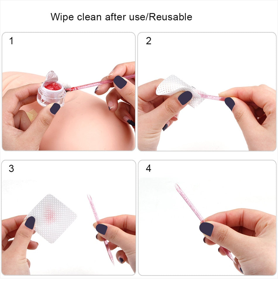 Reusable Double-head Crystal Cuticle Pusher Cuticle Removal Tool
