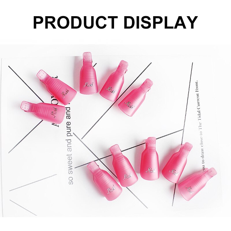 Plastic Acrylic Nail Art Soak Off Cap Clip UV Gel Polish Remover Wrap Tool