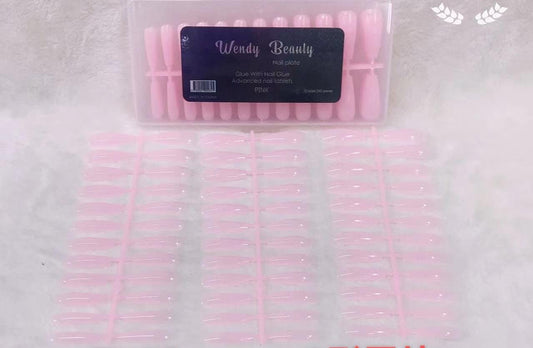 Wendy Full Cover Coffin Pink Tips Press On 240pcs