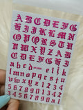 Pink Fashion Design Brand Sport Text Geometric Nail Sticker