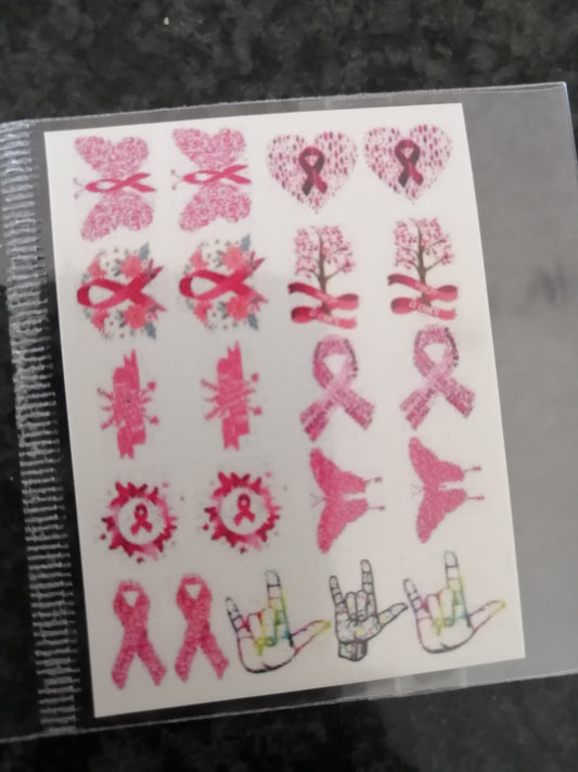 Cancer Awareness Pink Ribbon Autism Nail Decal