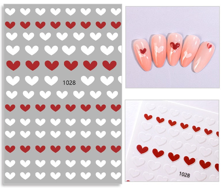 Hearts Nail Art Sticker