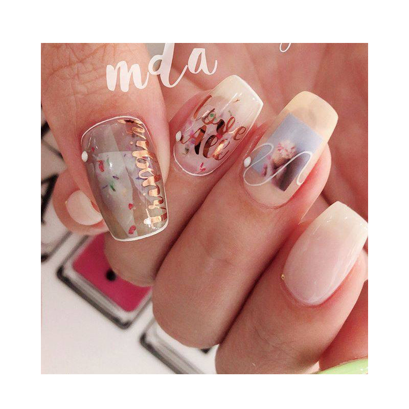 Words Text Script Nail Art Sticker