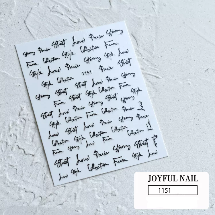 Words Text Script Nail Art Sticker