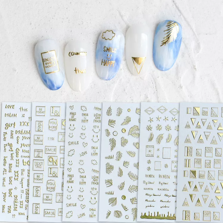 Words Text Script Nail Art Sticker