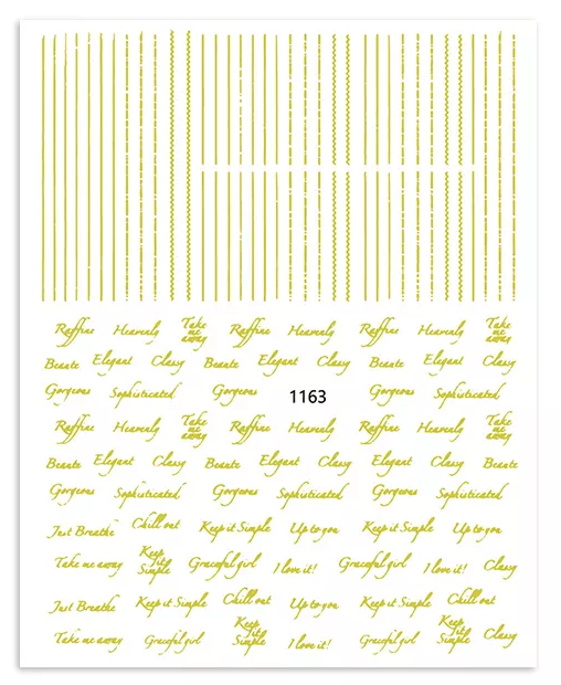 Words Text Script Nail Art Sticker