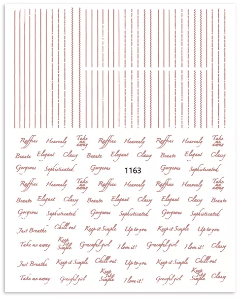 Words Text Script Nail Art Sticker
