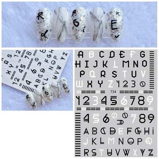 Words Text Script Nail Art Sticker