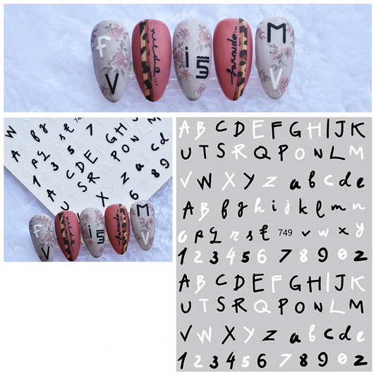 Words Text Script Nail Art Sticker