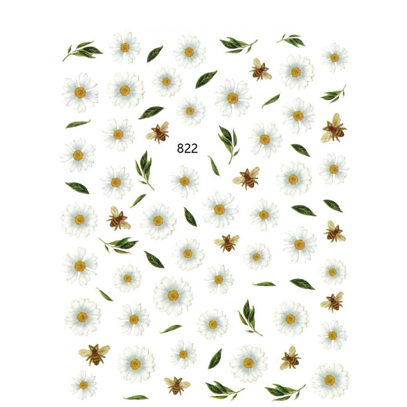 Bee Daisy Nail Art Sticker