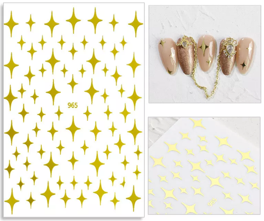 Stars Gold Nail Art Sticker