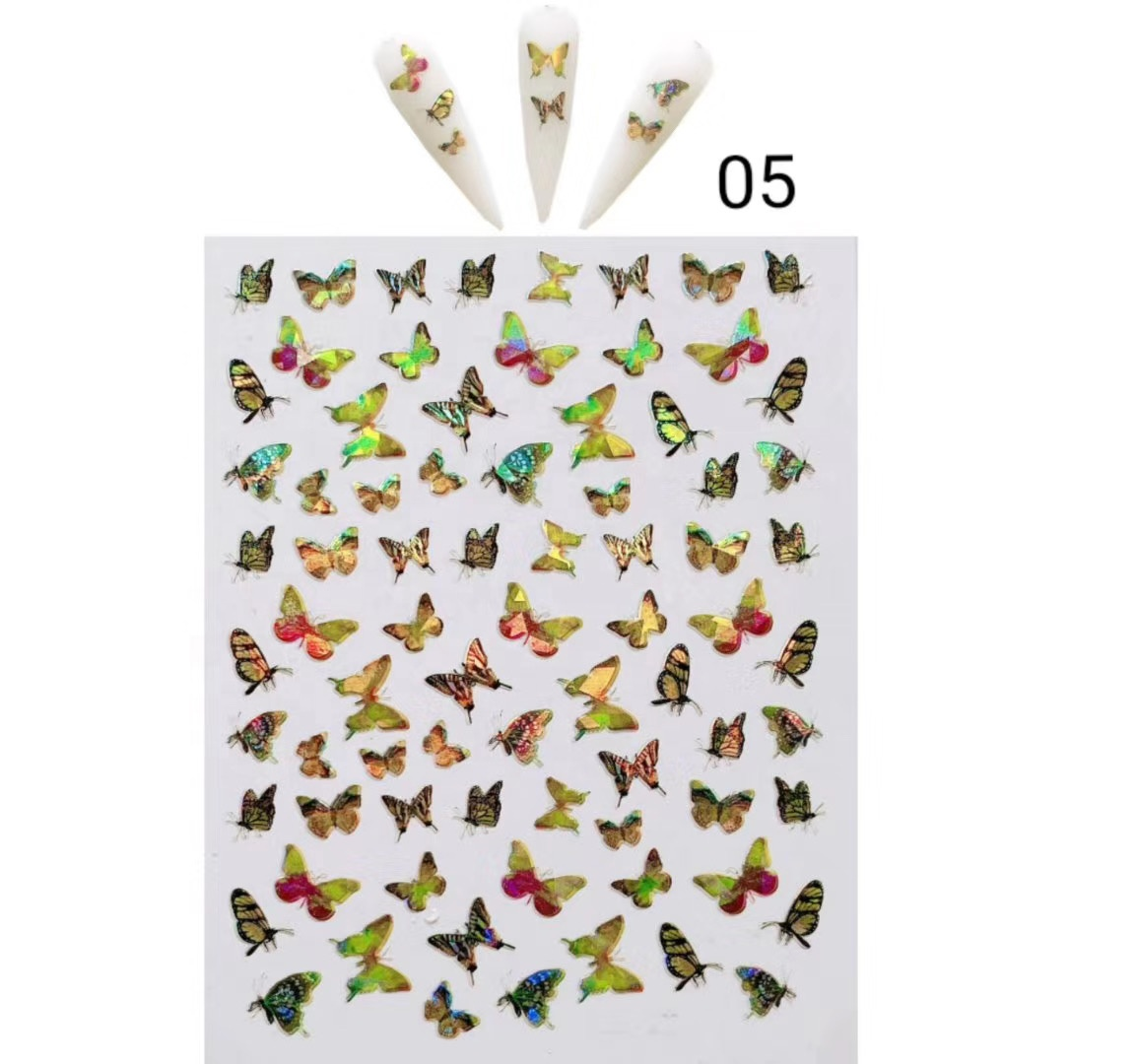 Holographic Butterfly Nail Art Sticker