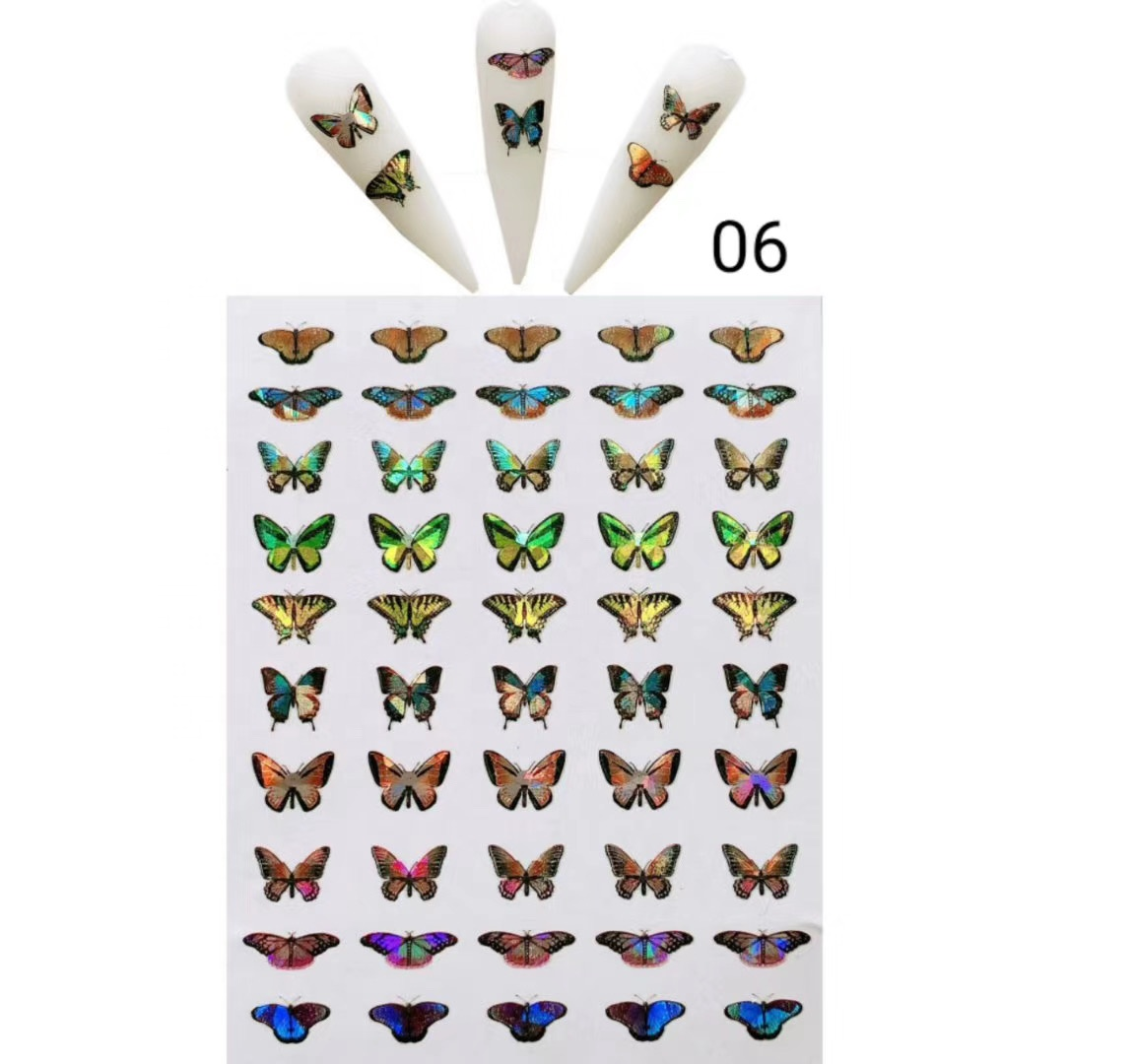 Holographic Butterfly Nail Art Sticker