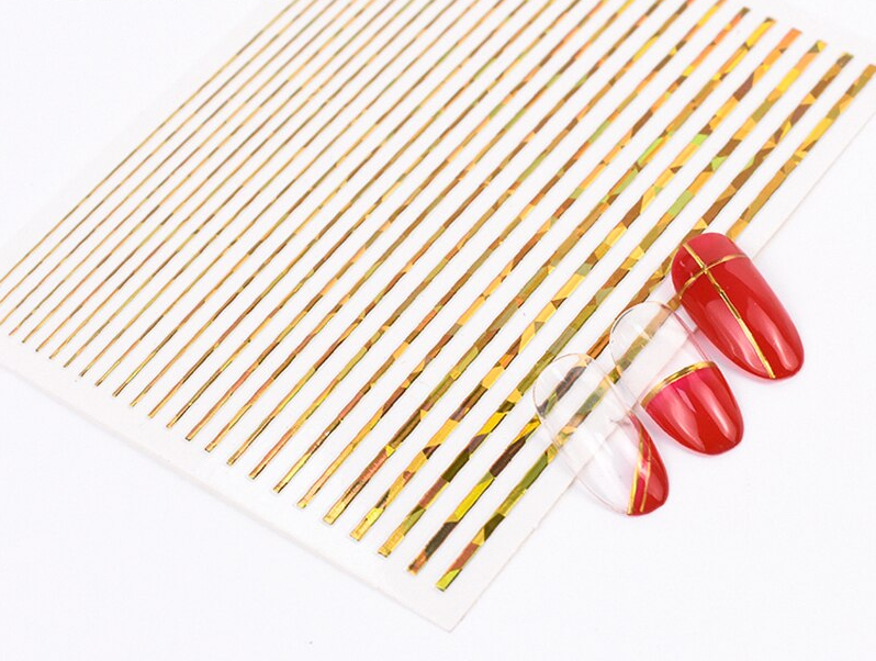 Gold Line Nail Art Sticker