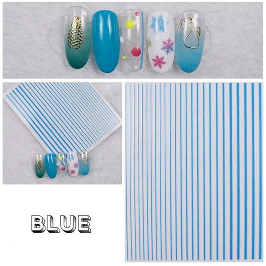 Blue Line Nail Art Sticker
