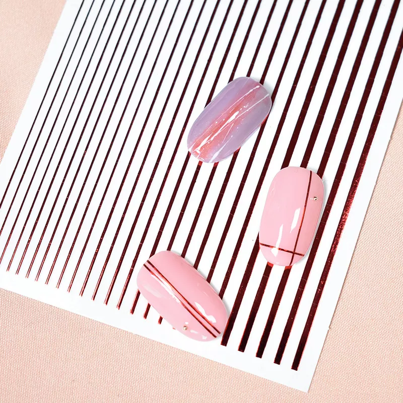 Red Line Nail Art Sticker