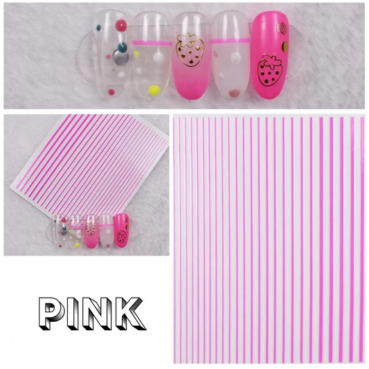 Pink Line Nail Art Sticker