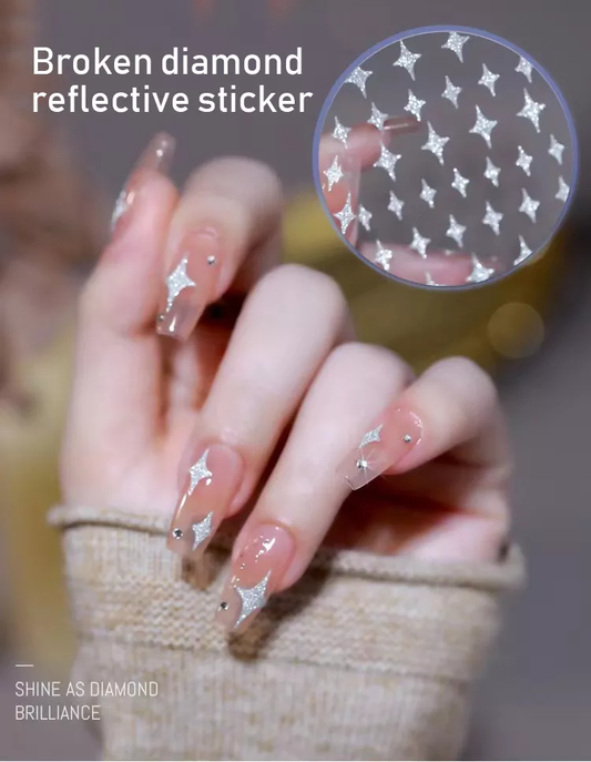 Reflective Stars Nail Art Sticker