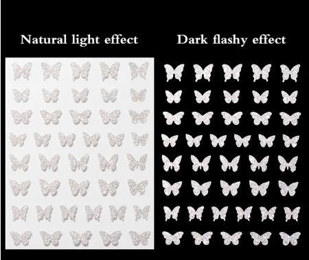 Reflective Butterflies Nail Art Sticker