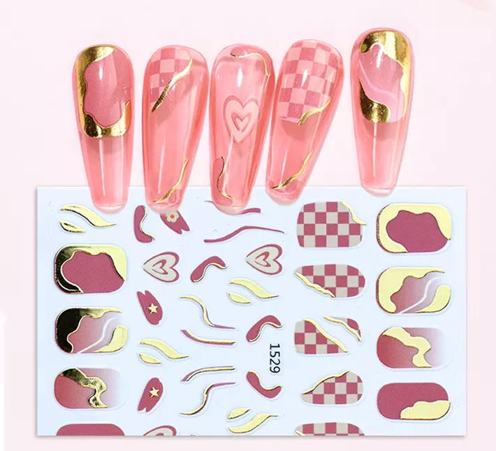 Waves Ribbon Abstract Marble Nail Art Sticker