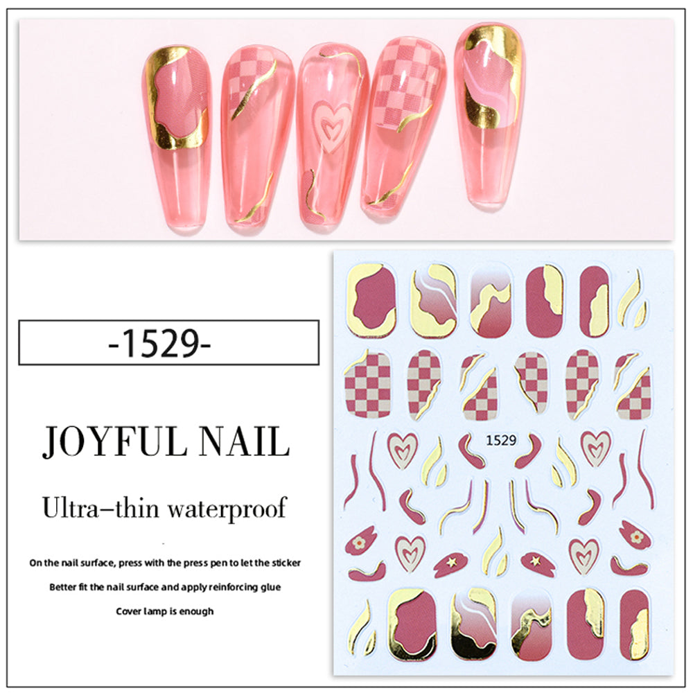 Waves Ribbon Abstract Marble Nail Art Sticker