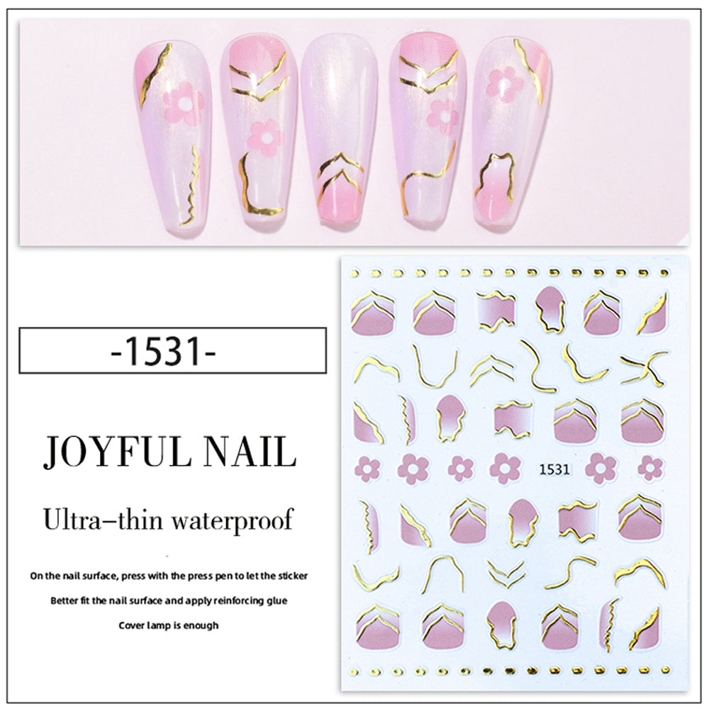 Waves Ribbon Abstract Marble Nail Art Sticker